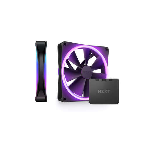 Комплект кулеров для компьютерного корпуса NZXT F140 RGB DUO RF-D14DF-B1 Black 2в1-0