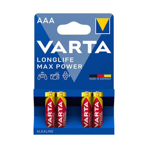 Батарейка VARTA Longlife Power Max Micro 1.5V - LR03/ AAA 4 шт в блистере-0