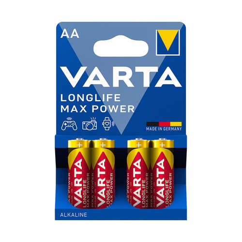 Батарейка VARTA Longlife Power Max Mignon 1.5V - LR6/ AA 4 шт в блистере-0