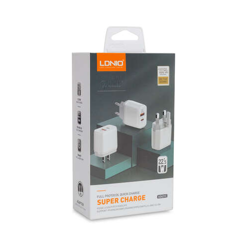 Универсальное зарядное устройство LDNIO A2421C 22.5W USB, USB Type-C Белый-0