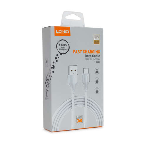 Интерфейсный кабель LDNIO Lightning LS543 3м 2,1A Белый-0