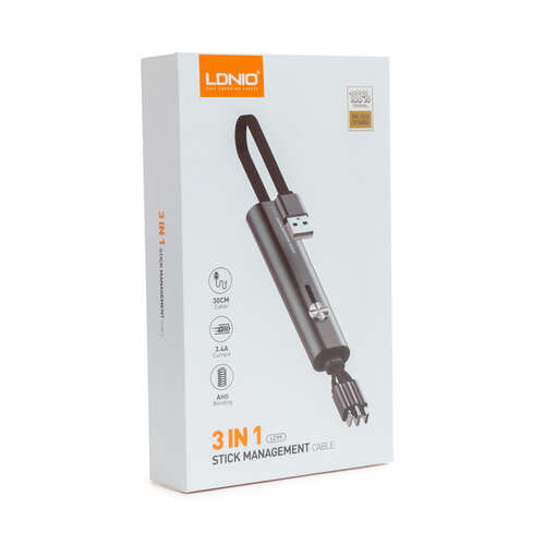 Интерфейсный кабель LDNIO 3 in 1 cable LC99 30cm Серый-0
