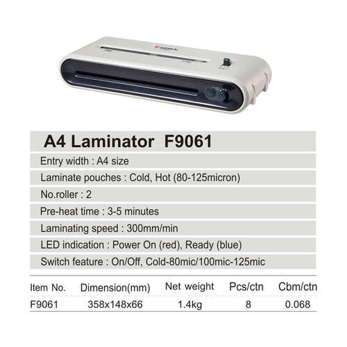 Ламинатор COMIX F9061 А4, 2 вала, 80-125 мкм, 30 см/мин.-0