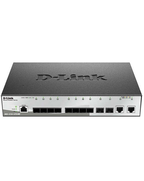 D-Link DGS-1210-12TS/ME Упра-ый комм-ор 2 уровня 10 портов 1000Base-X SFP и 2 порта 1000Мб-0