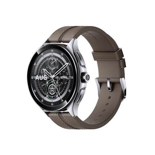 Смарт часы Xiaomi Watch 2 Pro-Bluetooth Silver Case with Brown Leather Strap-0