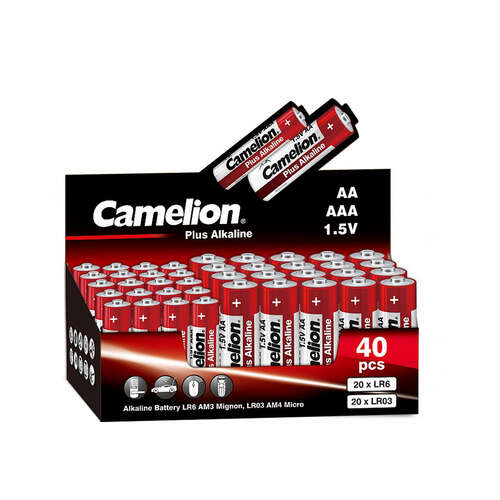 Батарейка CAMELION Plus Alkaline 20LR6+20LR03-SP4-CB 40 шт. в упак.-0