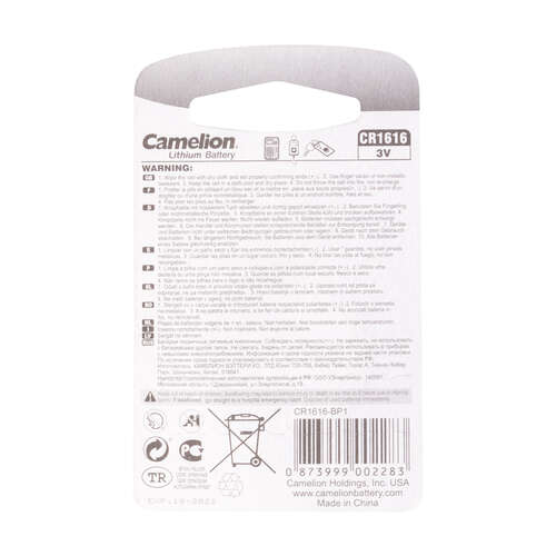 Батарейка CAMELION Lithium CR1616-BP1-0