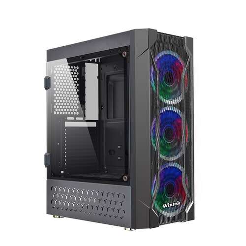 Корпус Wintek Rainbow K106 TG, ATX/Micro ATX, USB 1*3.0/2*2.0, 0,45 mm, 3*12cm SR Rainbow fan