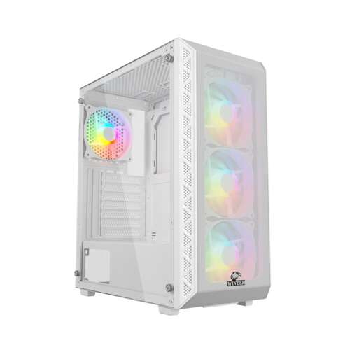 Корпус Wintek Mars PS195-6-M-W TG, ATX/Micro ATX, USB 1*3.0/2*2.0, 0,45mm, 4*12cm ARGB fan, White