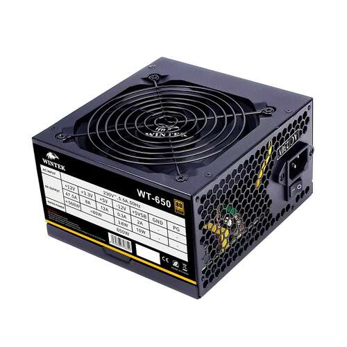 Блок питания Wintek WT-650, 650W, APFC, 20+4, 1*P8 (4+4), 2*P6+2, 6*SATA, 4*MOLEX, 80+ Bronze, black-0