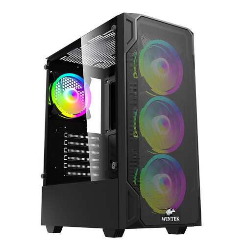 Корпус Wintek LC Breeze 8027-B TG, ATX/Micro ATX, USB 1*3.0/2*2.0, HD+Mic, 0,45mm, 4*12cm ARGB+contr-0