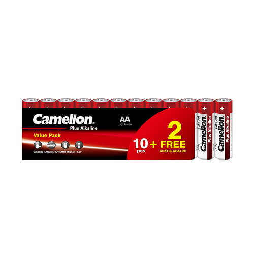 Батарейка CAMELION Plus Alkaline LR6-SP10+2 12 шт. в плёнке-0