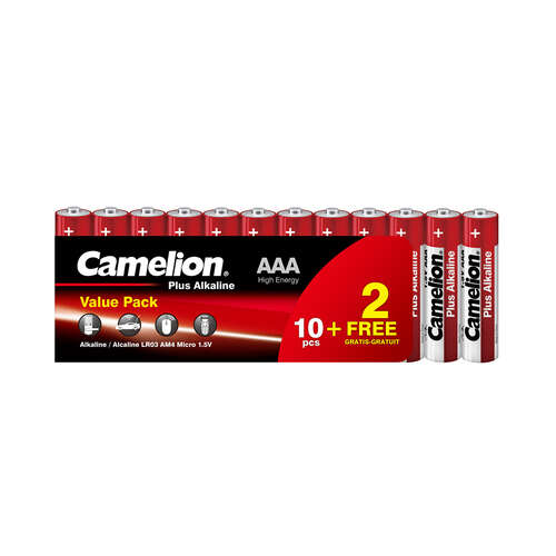 Батарейка CAMELION Plus Alkaline LR03-SP10+2 12 шт. в плёнке-0