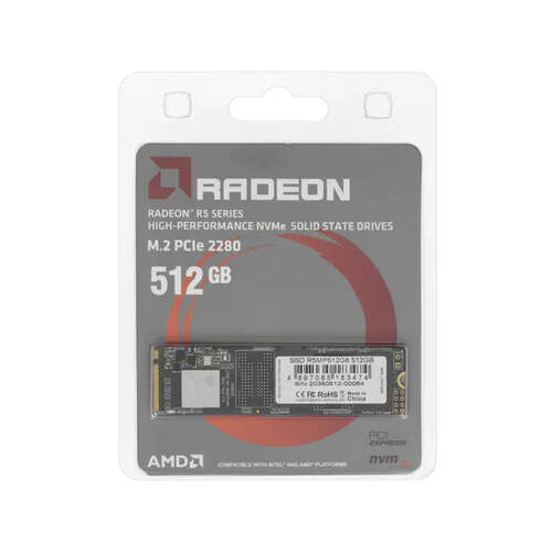 Твердотельный накопитель SSD AMD Radeon R5MP512G8 512GB M.2 NVMe PCIe 3.0x4-0