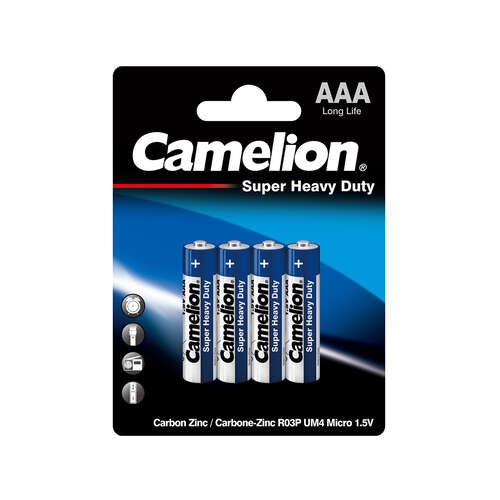 Батарейка CAMELION Super Heavy Duty R03P-BP4B 4 шт. в блистере-0