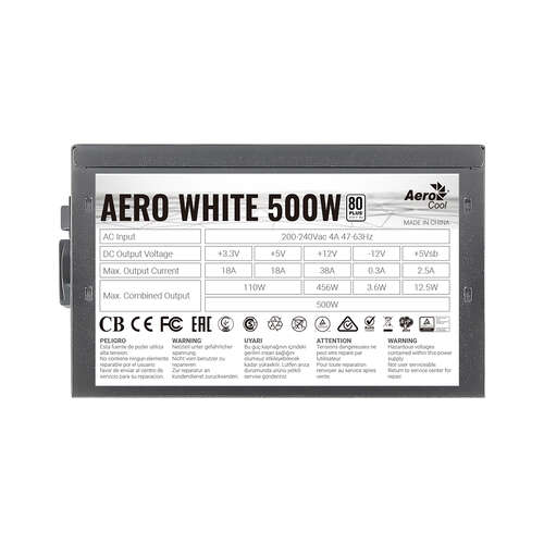 Блок питания Aerocool AERO WHITE 500W-0