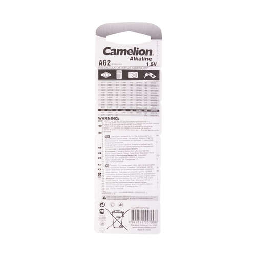 Батарейка CAMELION Alkaline AG2-BP10(0%Hg) 10 шт. в блистере