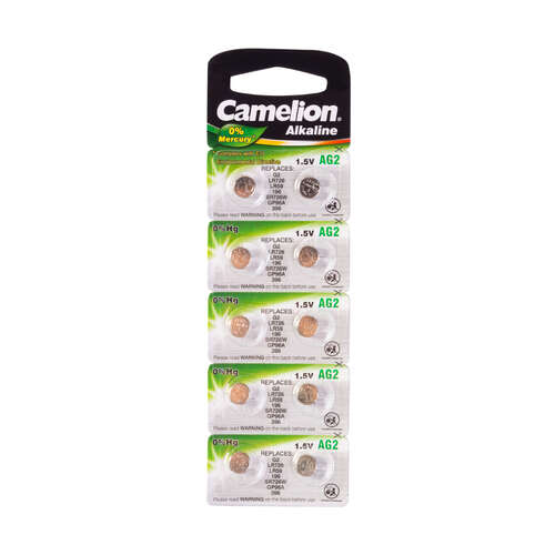 Батарейка CAMELION Alkaline AG2-BP10(0%Hg) 10 шт. в блистере-0