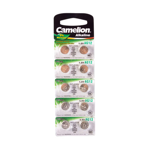 Батарейка CAMELION Alkaline AG12-BP10(0%Hg) 10 шт. в блистере-0