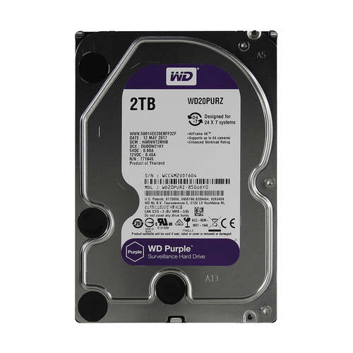 Жёсткий диск для видеонаблюдения Western Digital Purple HDD 2Tb WD20PURZ-0