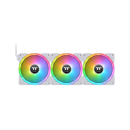 Кулер для компьютерного корпуса Thermaltake SWAFAN EX12 RGB PC Cooling Fan White (3-Fan Pack)-0