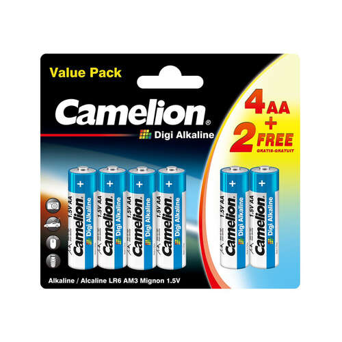 Батарейка CAMELION Digi Alkaline 4+2LR6DG-BP 6 шт. в блистере-0