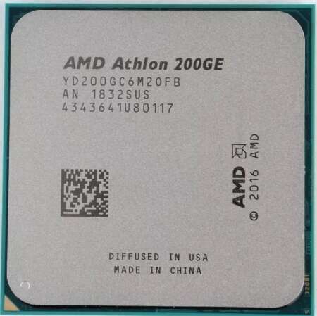 Процессор AMD Athlon 200GE, 3.2Gh(Max) , AM4, 2C/4T, 5MB(L2+L3), 35W, Radeon Vega Graphics OEM