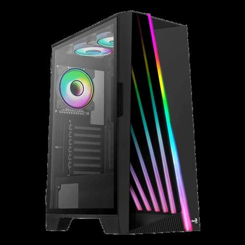 Компьютерный корпус Aerocool Mirage-G-BK-v2, ATX/Micro ATX, USB 2*3.0/1*2.0,HD-Audio+Mic, Кулер 3*12см ARGB, Без Б/П