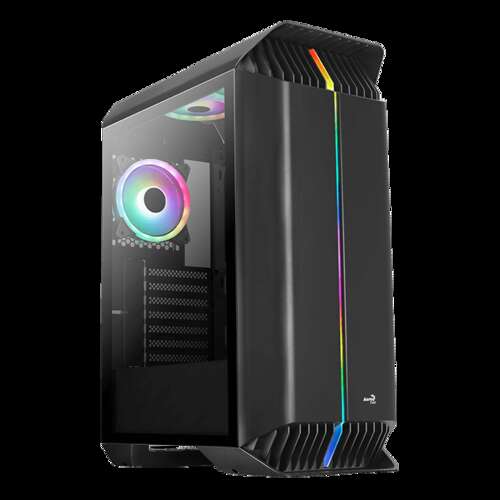 Kорпус Aerocool Gladiator Duo-G-BK-v1,ATX/Micro ATX,USB 2*3.0,HD-Audio+Mic, Кулер 3*12см ARGB,Без Б/П, Чёрный