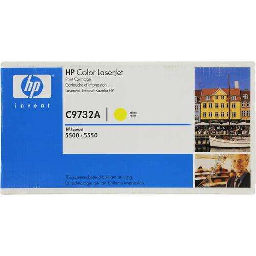 Картридж лазерный HP C9732A, Жёлтый, на 12000 страниц (5% заполнение) для HP Color LaserJet 5500, интелектуальный-0