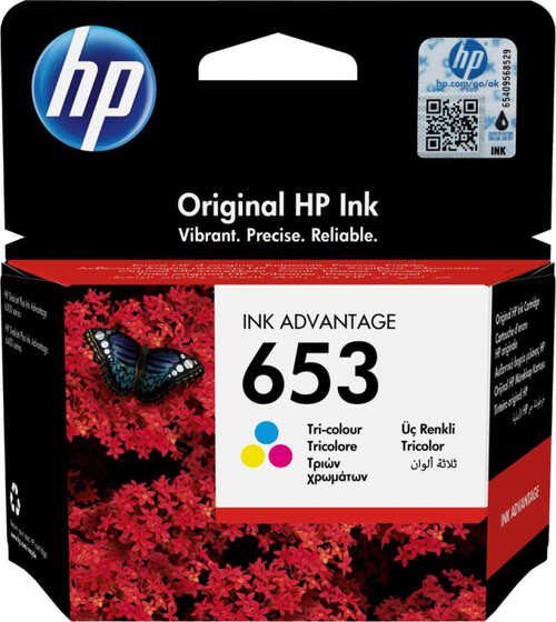 Оригинальный струйный картридж HP 653 Ink Advantage, трехцветный (3YM74AE)-0