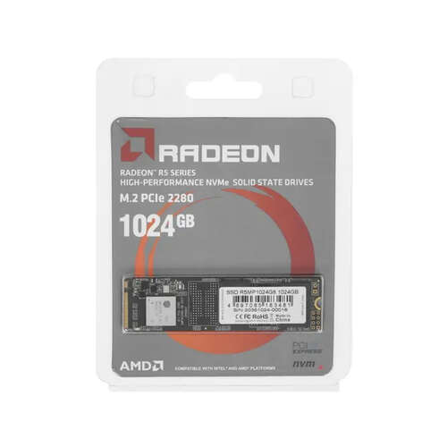 Твердотельный накопитель SSD AMD Radeon R5MP1024G8 1024GB M.2 NVMe PCIe 3.0x4-0