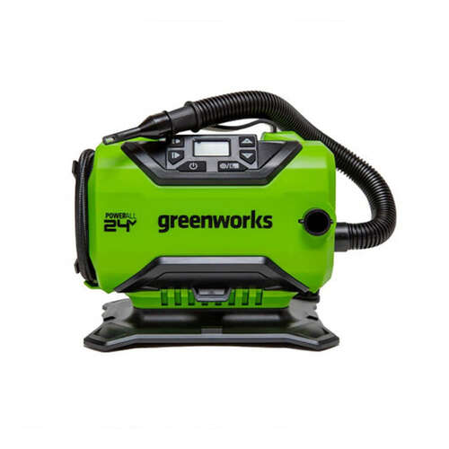 Компрессор автомобильный аккумуляторный Greenworks ACG30124V / 12V (от сети автомобиля) без АКБ и ЗУ-0