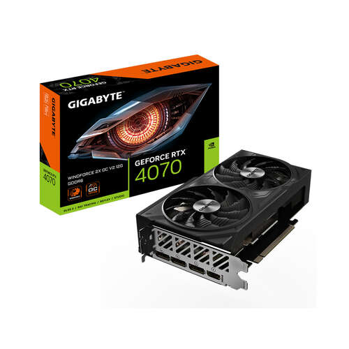 Видеокарта Gigabyte (GV-N4070WF2OCV2-12GD) RTX4070 WINDFORCE OC V2 12G-0