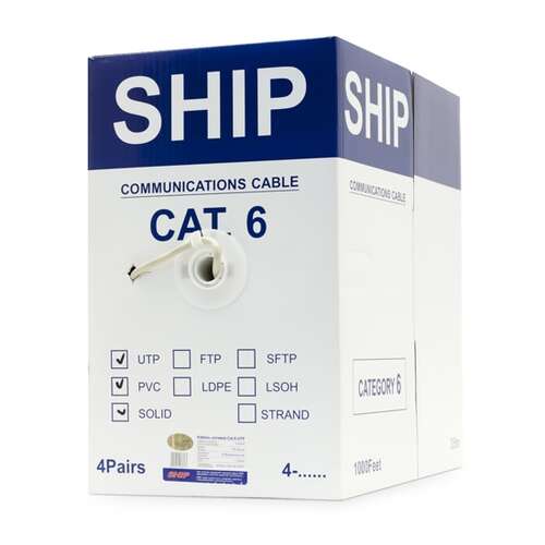 Кабель сетевой SHIP D165-P Cat.6 UTP 30В PVC-0