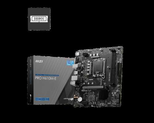 Сист. Плата MSI PRO H610M-E, H610, 1700, 2xDDR5, PCI-Ex16, PCI-Ex1, M.2, 4xSATA, D-SUB, HDMI, BOX-0