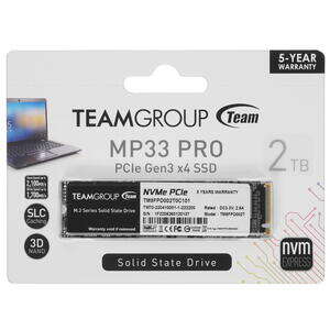 Твердотельный накопитель Team Group MP33 PRO, 2Tb, 2280, PCI-E 3.x x4, чтение - 2100 Мбайт/сек, запись - 1700 Мбайт/сек,-0