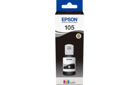 Контейнер с черными пигментными чернилами Epson C13T00Q140 105 EcoTank BK Ink Bottle-0