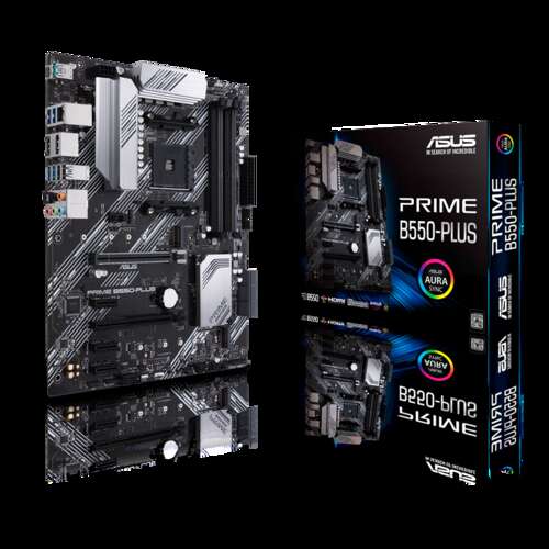 Сист. плата PRIME B550-PLUS, B550, AM4, 4xDIMM DDR4, 2xPCI-E x16, 3xPCI-E x1, 2xM.2, 6xSATA, 1gbLAN, ATX, BOX