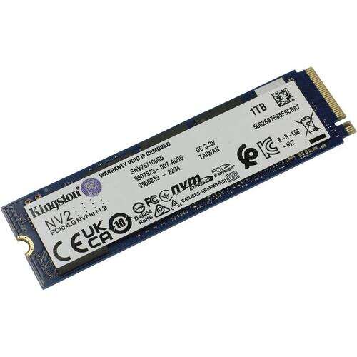 Твердотельный накопитель SSD Kingston NV2 1TB M.2 2280 NVMe PCIe 4.0, Read Up to 3500, write Up to 2100, SNV2S/1000G