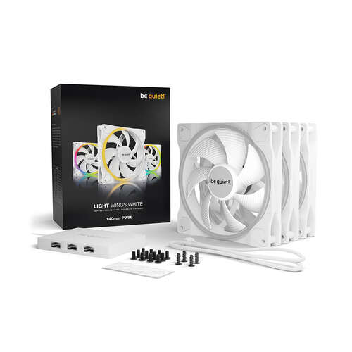 Вентилятор для компьютерного корпуса Bequiet! Light Wings 140mm PWM Triple Pack White-0