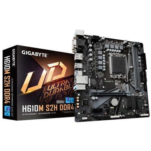 Сист.плата Gigabyte H610M S2H V3 DDR4 1.0, H610, 1700, 2xDDR4, PCI-Ex16, PCI-Ex1, M.2, 4xSATA, 2xDP, D-Sub, HDMI, BOX