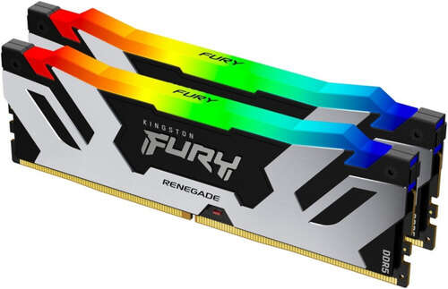 ОЗУ Kingston Fury Renegade Silver RGB, 48Gb (2x24Gb), DIMM DDR5, 6400Mt/s, CL32, KF564C32RSAK2-48