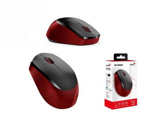 Беспроводная оптическая мышь Genius NX-8000S, 2.4GHz Wireless Silent Mouse , AA x 1, 31030025401, Red