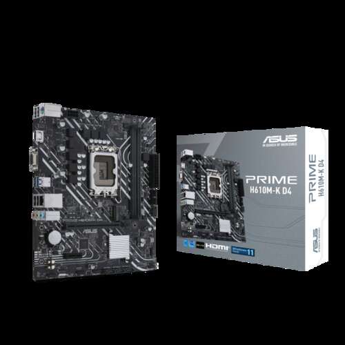 Сист. плата ASUS PRIME H610M-K D4, H610, 1700, 2xDIMM DDR4, PCI-E x16, PCI-E x1, M.2, 4xSATA, HDMI, DP, BOX