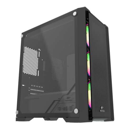 Корпус Wintek Andromeda D531-B TG, Micro ATX, USB 2*3.0/1*2.0, HD+Mic, 0,5mm, 3*12cm RGB fan, Black