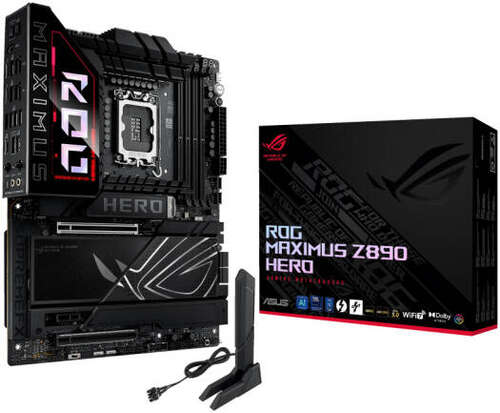 Сист.плата ASUS ROG MAXIMUS Z890 HERO, Z890, 1851, 4xDDR5, PCI-E x16, PCI-E x1, M2, SATA, HDMI, Thundrbolt. WIFI7, BOX