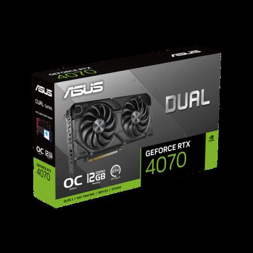 Видеокарта ASUS DUAL-RTX4070S-O12G-EVO, 12Gb GDDR6X/192bit, 7168 ядра CUDA, PCI E 4.0, HDMI, DisplayPort, BOX