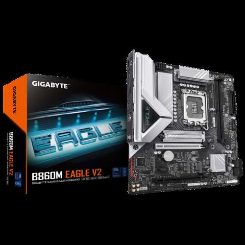 Сист.плата Gigabyte B860M EAGLE V2, B860, LGA1851, 2xDDR5, 2xPCI-E x16, M2, SATA, DP, HDMI, BOX