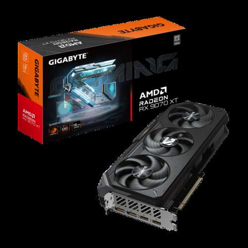 Видеокарта Gigabyte GV-R9070XTGAMING OC-16GD, Radeon RX 9070 XT, 16Gb GDDR6, 256Bit, DP, HDMI, BOX